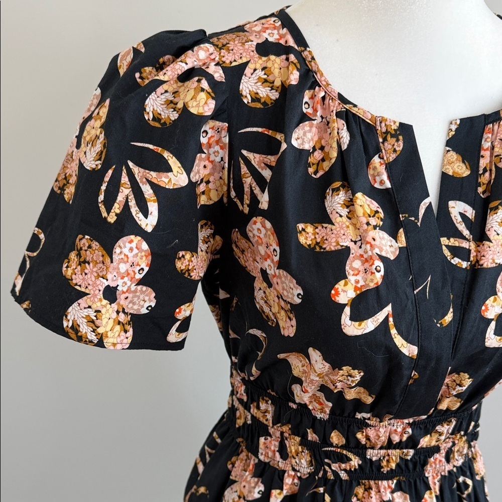 Anthropology Somerset Floral Mini Dress with Pink and Orange Accents size XS - Picture 5 of 15